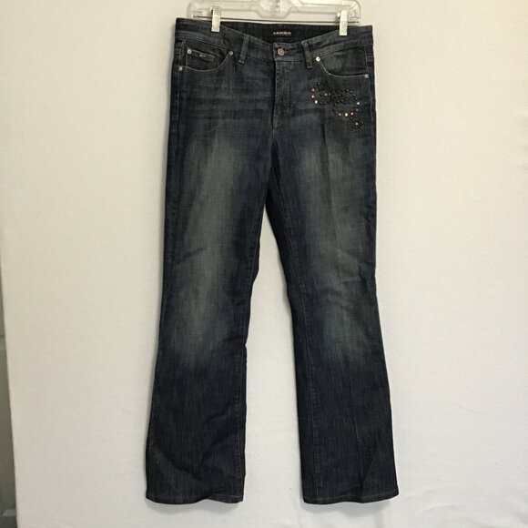 Vintage Cambio Norah Embellished Boot Cut Jeans Size 10 - Picture 1 of 10